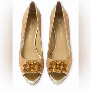 Antonio Melani Gold‎ Embellished Heels